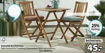 Jysk Egelund bistrotafel aanbieding
