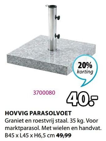 Jysk Hovvig parasolvoet aanbieding