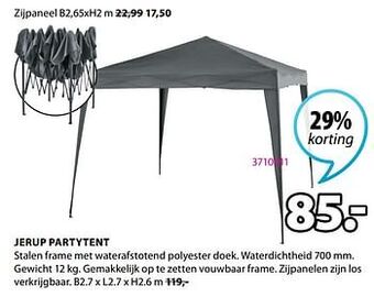 Jysk Jerup partytent aanbieding