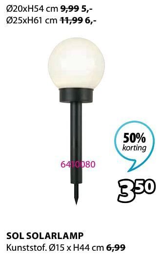 Jysk Sol solarlamp aanbieding