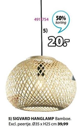 Jysk Sigvard hanglamp aanbieding
