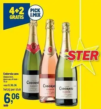 Makro Codorníu cava clasico brut, demi-sec of rosé aanbieding