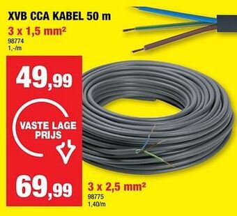 Hubo Xvb cca kabel aanbieding