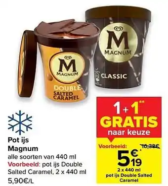 Carrefour Pot ijs double salted caramel aanbieding