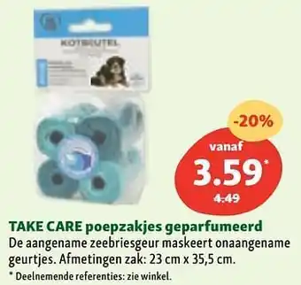 Maxi Zoo Take care poepzakjes geparfumeerd aanbieding