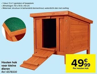 Carrefour Houten hok voor kleine dieren aanbieding