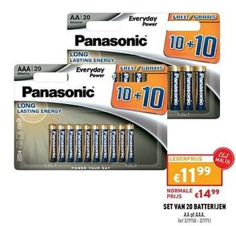 Trafic Set van 20 batterijen aanbieding