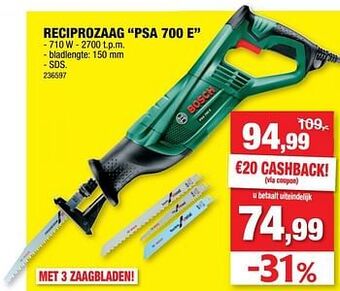 Hubo Bosch reciprozaag psa 700 e aanbieding