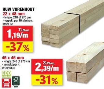Hubo Ruw vurenhout aanbieding