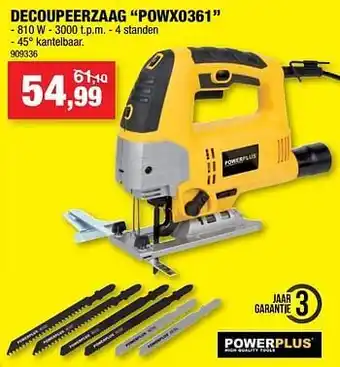 Hubo Powerplus decoupeerzaag powx0361 aanbieding