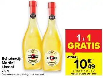 Carrefour Schuimwijn martini limoni aanbieding