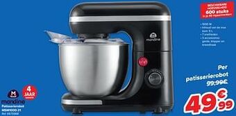 Carrefour Mandine patisserierobot msm1000-21 aanbieding