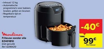 Carrefour Moulinex friteuse zonder olie ez401810 aanbieding