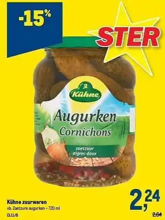 Kühne zuurwaren zoetzure augurken