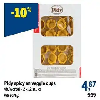 Pidy spicy en veggie cups wortel
