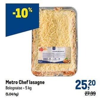 Makro Metro chef lasagne aanbieding