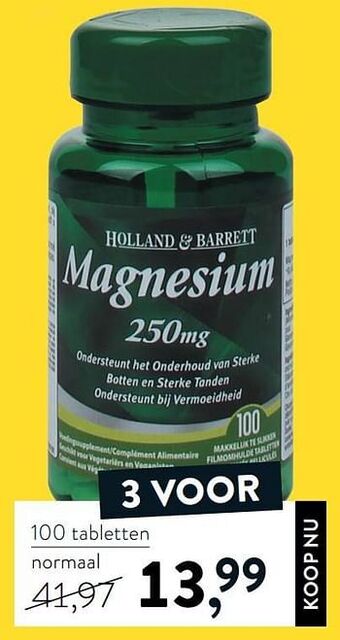 Holland & Barrett Magnesium aanbieding