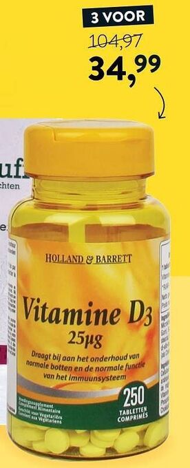 Holland & Barrett Vitamine d3 aanbieding