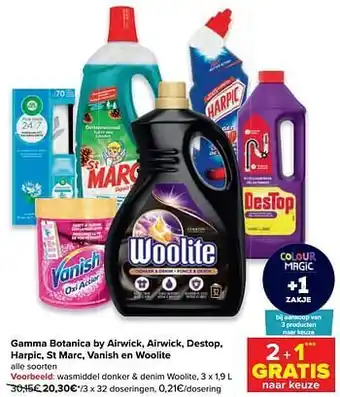 Carrefour Wasmiddel donker + denim woolite aanbieding