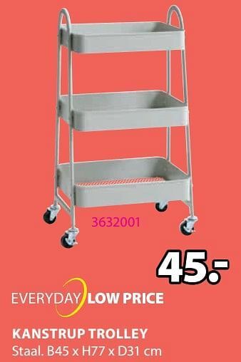 Jysk Kanstrup trolley aanbieding