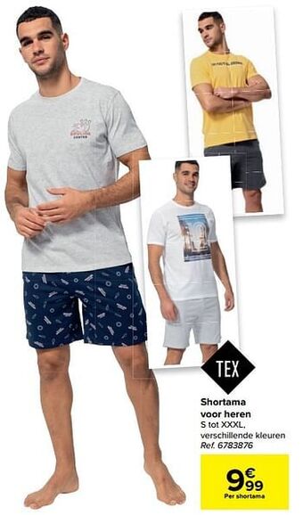Carrefour Shortama voor heren aanbieding