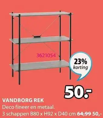 Jysk Vandborg rek 3 schappen aanbieding
