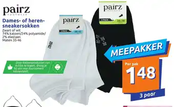 Action Pairz Footwear Dames- of heren-sneakersokken aanbieding