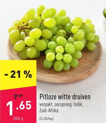 ALDI Pitloze witte druiven aanbieding