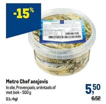 Metro chef ansjovis