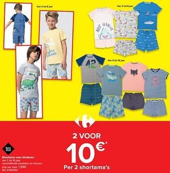 Carrefour Shortama voor kinderen aanbieding