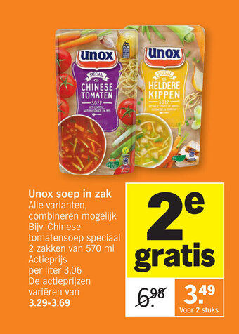 Albert Heijn Unox soep in zak aanbieding