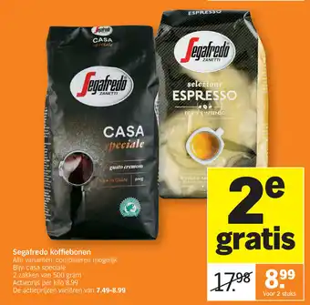 Albert Heijn Segafredo koffiebonen aanbieding