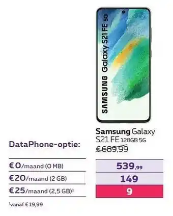 Proximus Samsung galaxy s21 fe 128gb 5g aanbieding