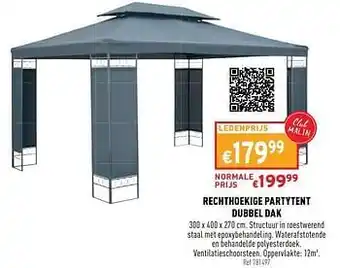 Rechthoekige partytent dubbel dak