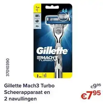 Gillette mach3 turbo scheerapparaat en 2 navullingen