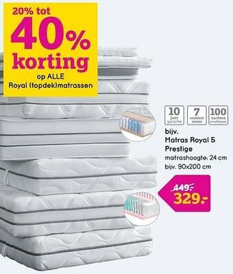 Leen Bakker Matras royal 5 prestige aanbieding