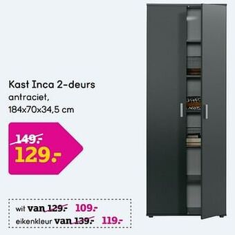 Leen Bakker Kast inca 2-deurs aanbieding
