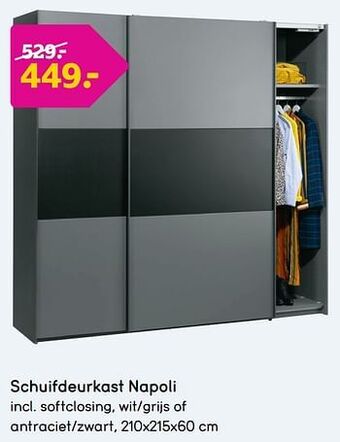 Leen Bakker Schuifdeurkast napoli aanbieding