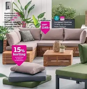 Leen Bakker Loungeset cèvennes aanbieding