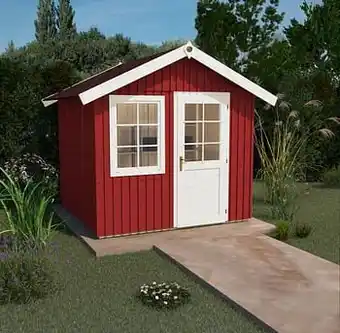 Brico Weka tuinhuis 410 GR5 rood 295x299cm aanbieding