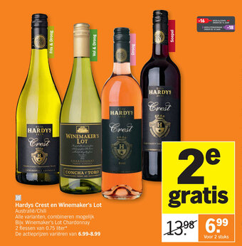 Albert Heijn Hardys Crest en Winemaker's Lot aanbieding