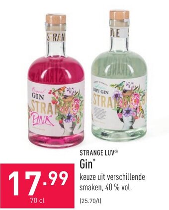 ALDI Strange LUV Gin aanbieding