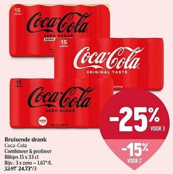 Delhaize Bruisende drank coca-cola zero aanbieding