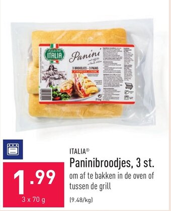 ALDI Italia Paninibroodjes, 3 st. aanbieding