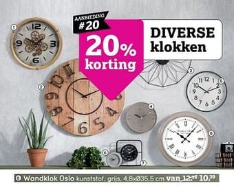 Leen Bakker Wandklok oslo aanbieding