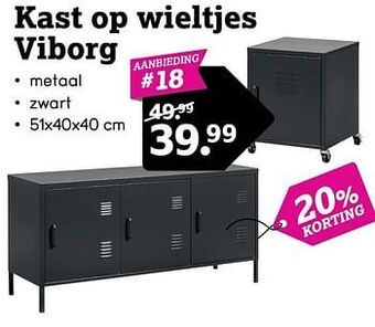 Leen Bakker Kast op wieltjes viborg aanbieding