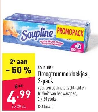 ALDI Soupline Droogtrommeldoekjes, 2-pack aanbieding