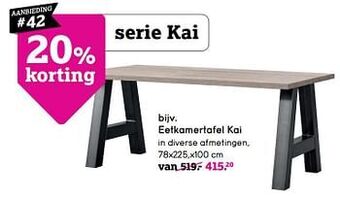 Leen Bakker Eetkamertafel kai aanbieding