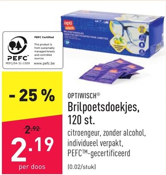 Optiwisch Brilpoetsdoekjes, 120 st.