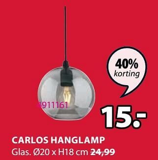 Jysk Carlos hanglamp aanbieding